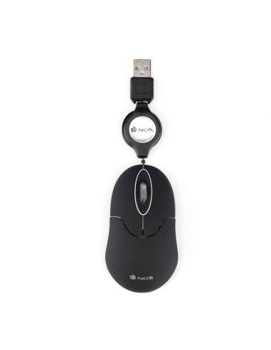 RATON USB NGS MINI CABLE RETRA CTIL NEGRO PN:...