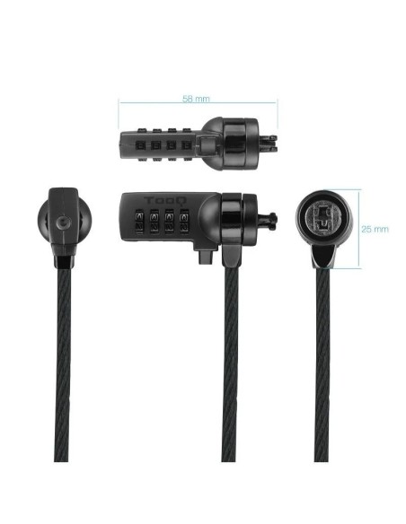 CABLE SEGURIDAD TOOQ CON CLAVE 1.5M PN: TQCLKC0015-G EAN: 8433281012912   