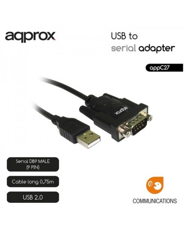 CONVERSOR USB A SERIE DB9 APPR OX NEGRO PN:...