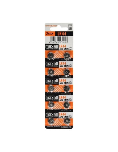 PILAS BOTON 1.5V 10 UNDS MAXEL L LR44 PN:...