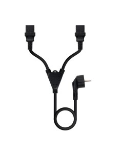 CABLE CORRIENTE PC 2 SALIDAS A SHUCKO 1.8M NEGRO PN:...