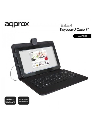 FUNDA 9"  APPROX TABLET + TECL ADO MICRO-USB...