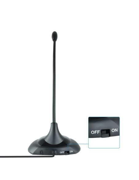 MICROFONO SOBREMESA TOOQ TQMM- 213 FLEXIBLE NEGRO PN: TQMM-213 EAN: 8433281009981   