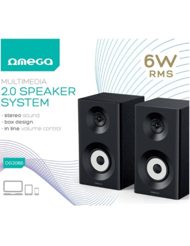 ALTAVOZ 2.0 OMEGA OG2086       6W RMS NEGRO PN:...