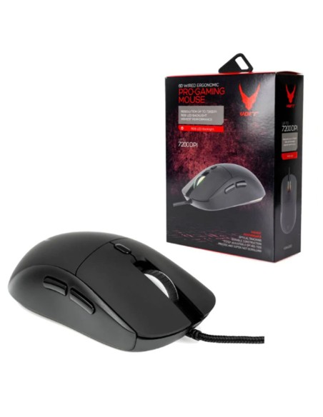 RATON VARR GAMING USB 7200DPI  LED RGB ,NEGRO PN: VGM6080 EAN: 5907595460651   
