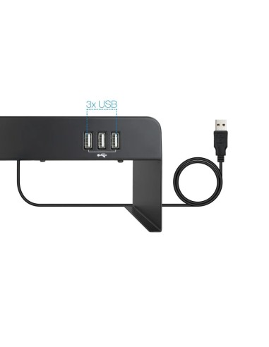 SOPORTE ELEVADOR TOOQ TQMR0124 X3 USB NEGRO PN:...